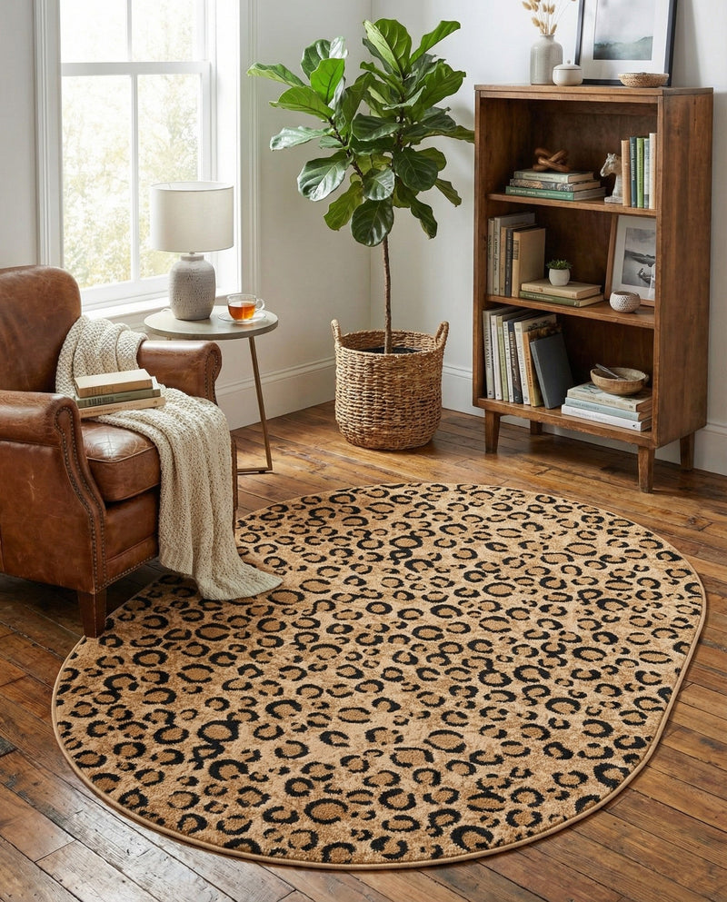 Savannah Sojourn Collection Area Rug -  Mara Oval Light Brown  lifestyle 38