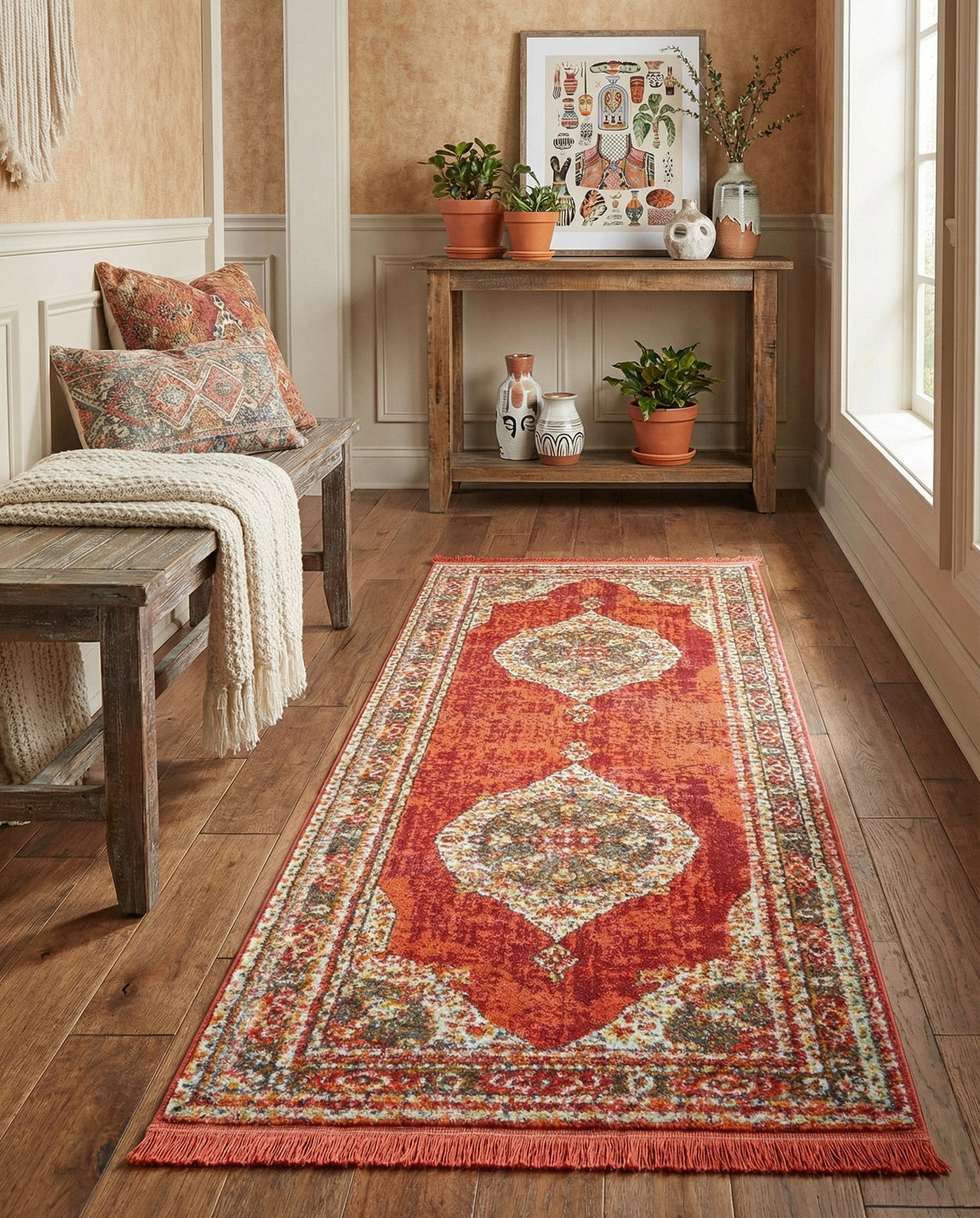 Caribbean Breeze Collection Area Rug -  Windward Runner Red  lifestyle 182