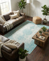 Dover Terrace Collection Area Rug - Marina (Aqua) Rectangle Aqua  lifestyle 22