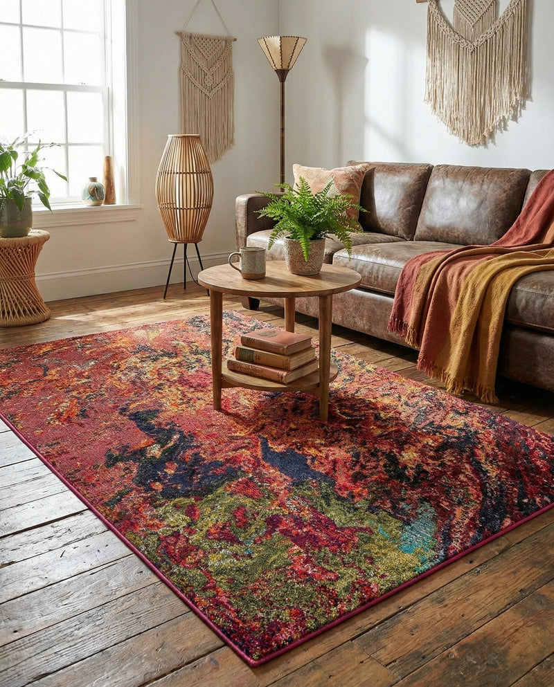 Autumnal Tapestry Collection Area Rug -  Chromaticville Rectangle Multi  lifestyle 17