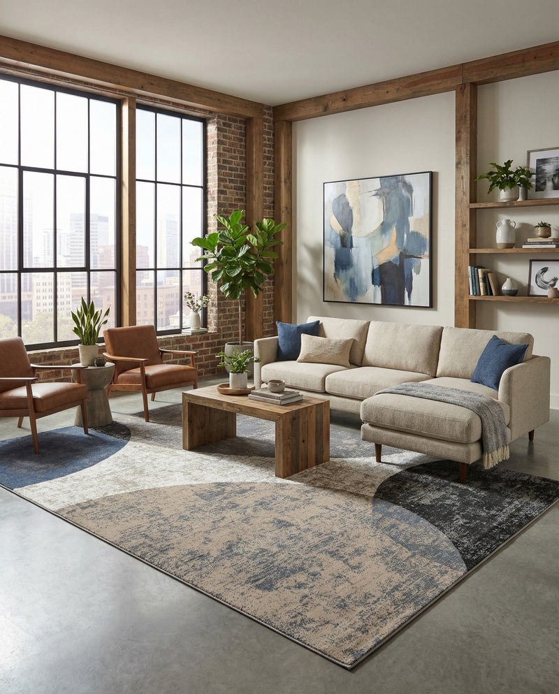 Copenhagen Edge Collection Area Rug -  Amager Rectangle Multi  lifestyle 10