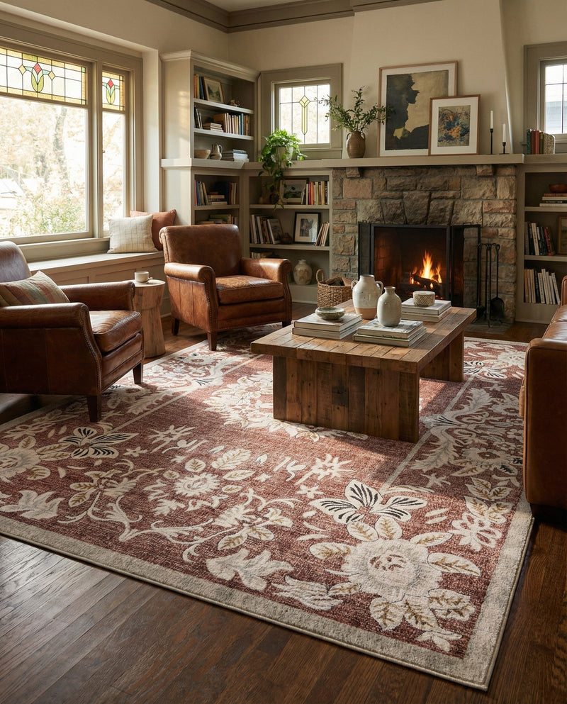 Heritage Harbor Collection Area Rug -  Seabreeze Rectangle Dusty Rose  lifestyle 14