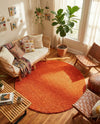 Plush Oasis Collection Area Rug - Serenity (Tiger Orange) Round Tiger Orange  lifestyle 74
