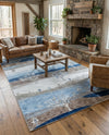 Zagros Shades Collection Area Rug -  Behbahan Rectangle Blue Gray  lifestyle 24