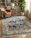 Persian Elegance Collection Area Rug -  Tabriz Rectangle Blue  lifestyle 13