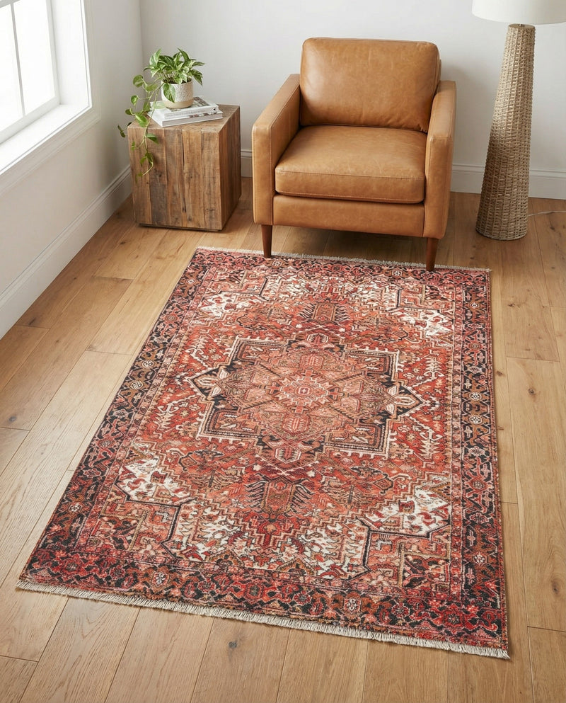 Bazaar Chic Collection Area Rug -  Essaouira Rectangle Rust Red  lifestyle 9