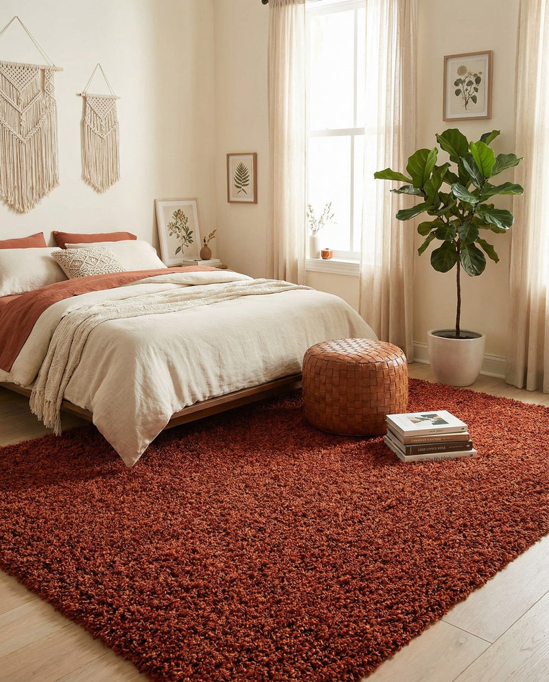 Plush Oasis Collection Area Rug - Serenity (Terracotta) Rectangle Terracotta  lifestyle 16