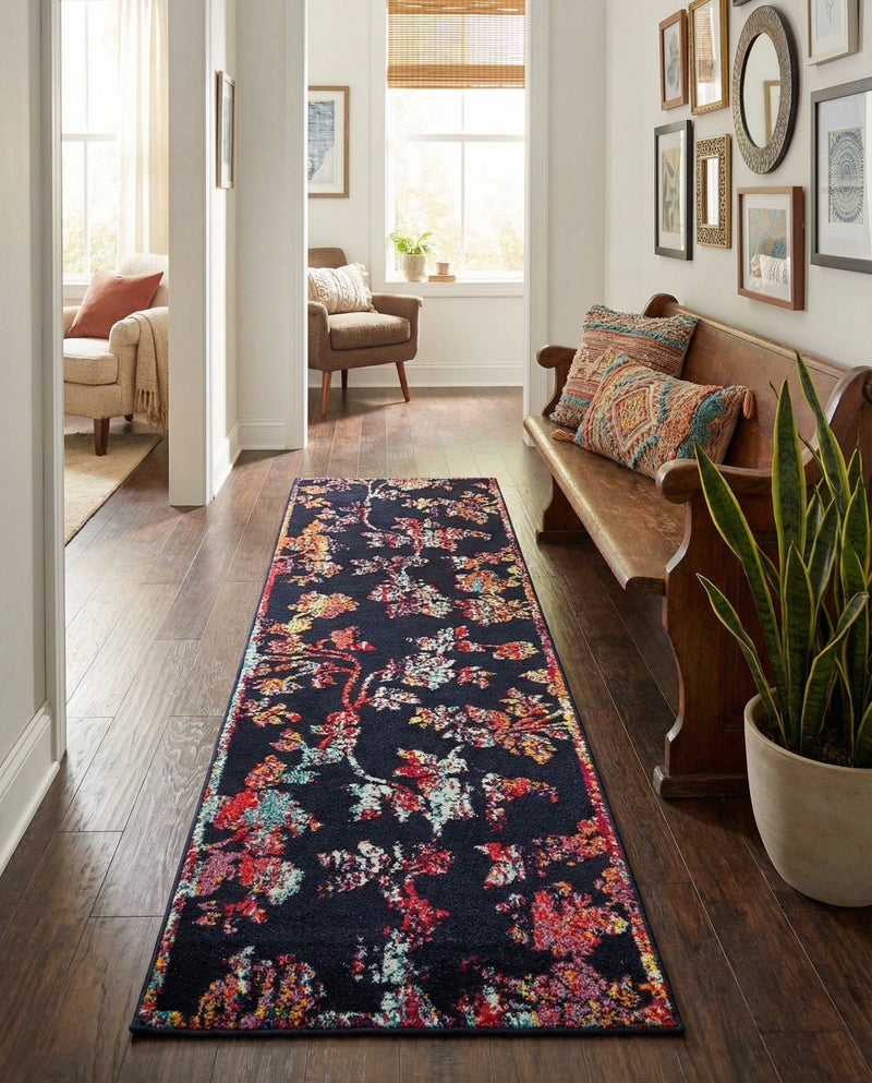 Brighton Terrace Collection Area Rug -  Roedean Runner Navy Blue  lifestyle 46