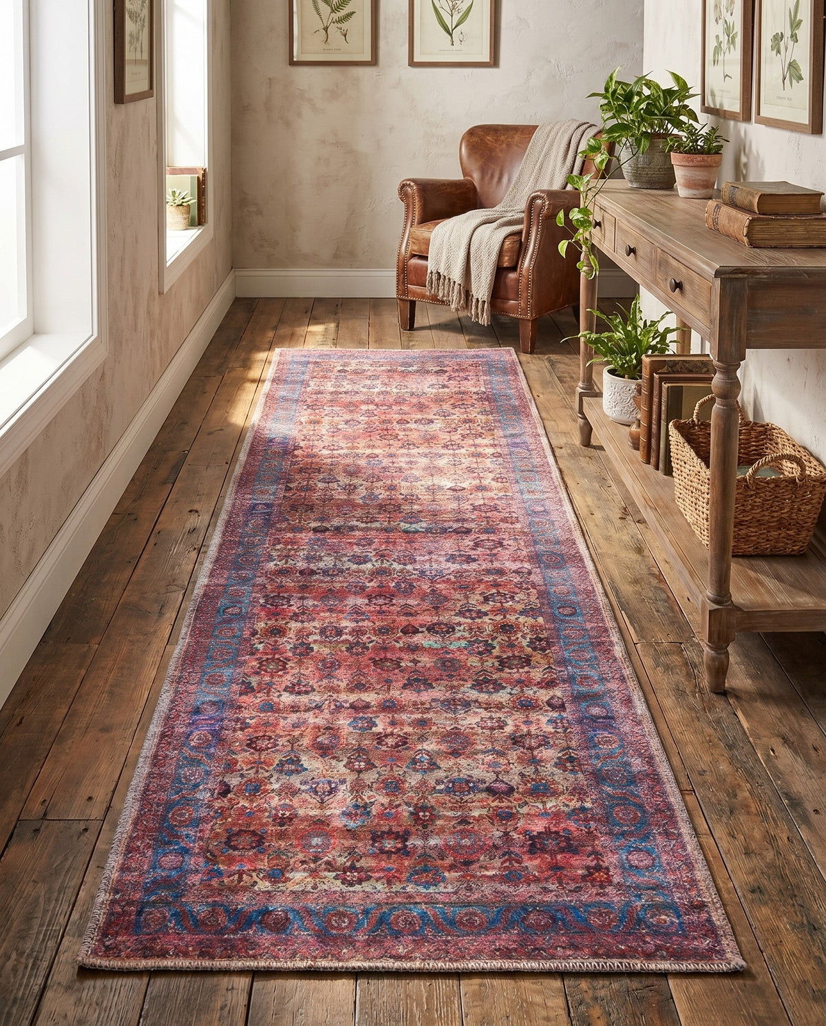 Zahara Oasis Collection Area Rug -  Meknes Runner Antique Pink  lifestyle 102