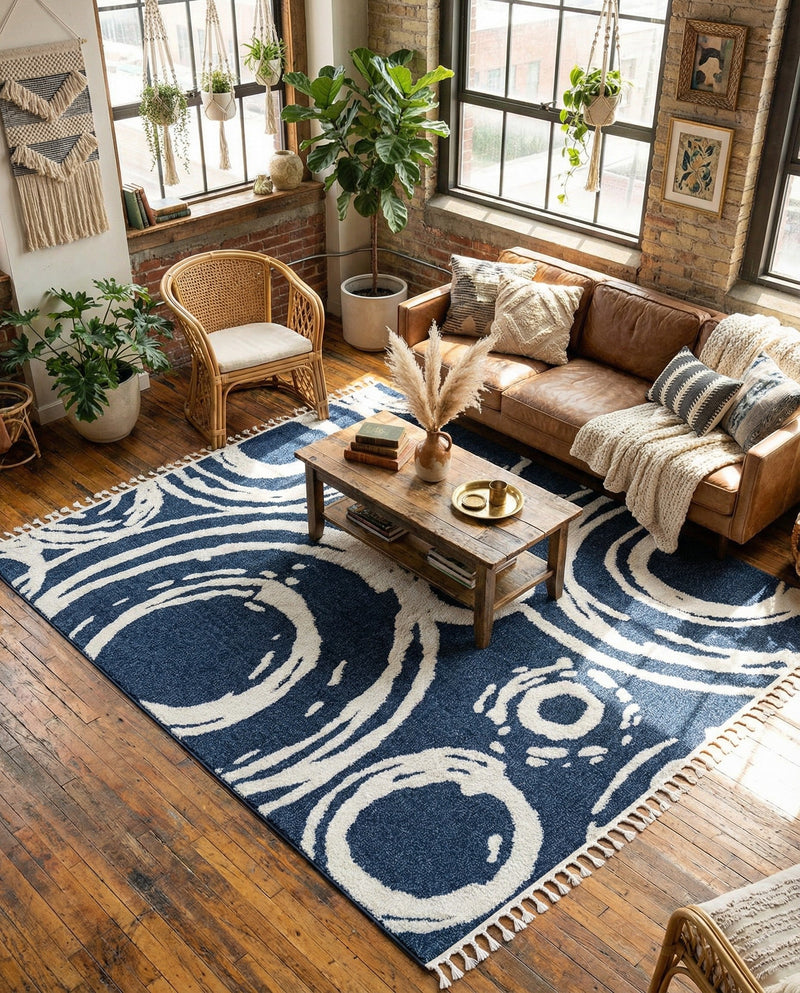 Sahara Chic Collection Area Rug -  Nubia Rectangle Blue  lifestyle 62