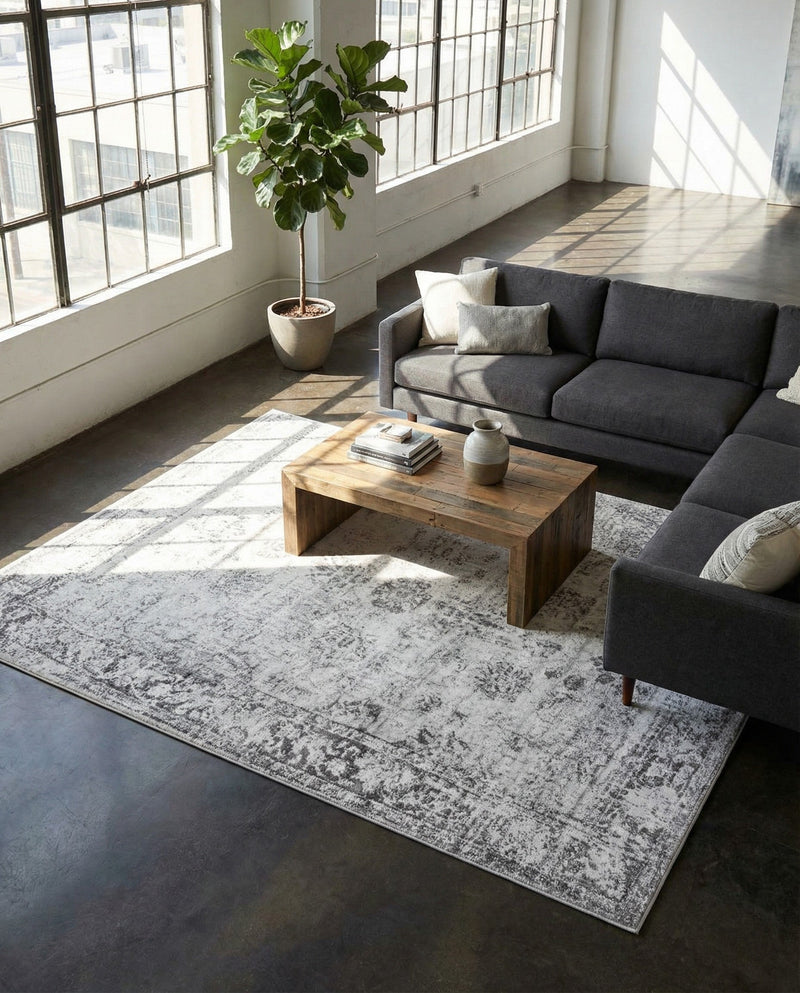 Riviera Elegance Collection Area Rug - Antibes (Gray) Rectangle Gray  lifestyle 29