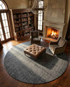 Berkshire Estate Collection Area Rug - Windsor (Blackberry) Round Blackberry  lifestyle 69