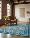 Geneva Terrace Collection Area Rug -  Nyon Rectangle Blue  lifestyle 16