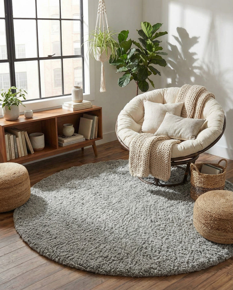 Alpine Plush Collection Area Rug -  Cortina (Sterling) Round Sterling  lifestyle 66