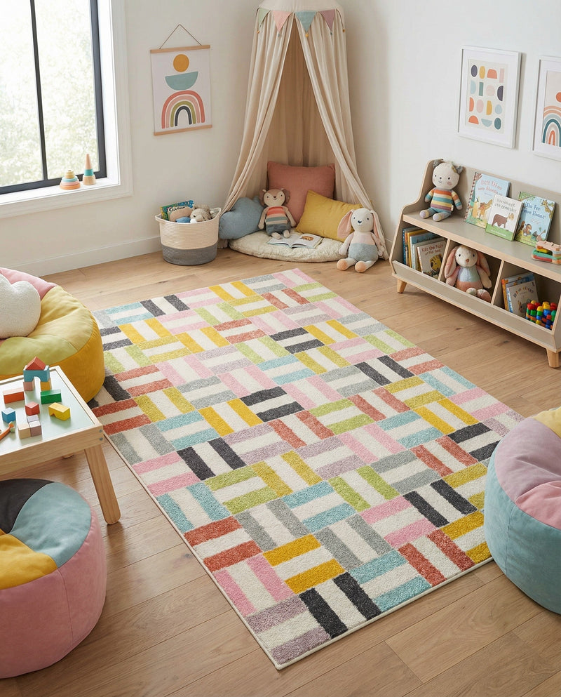 Wonder Tykes Collection Area Rug -  Kaleidoscope Rectangle Multi  lifestyle 5