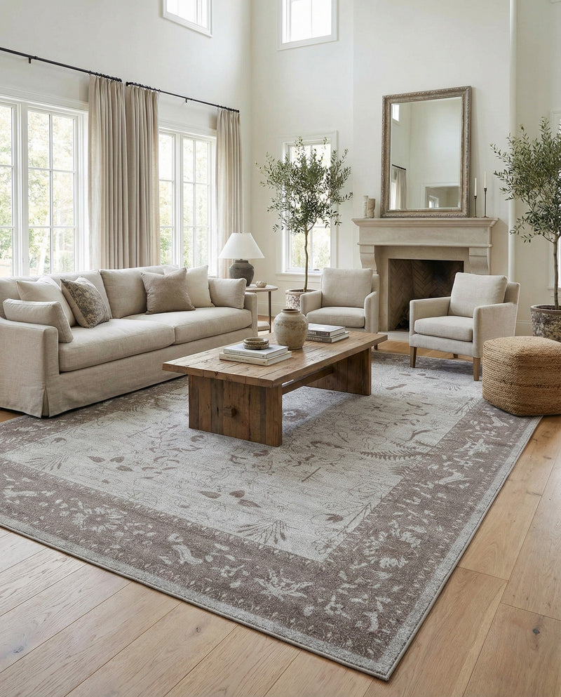 Horizon Collection Area Rug -  Apex (Light Gray) Rectangle Light Gray  lifestyle 9