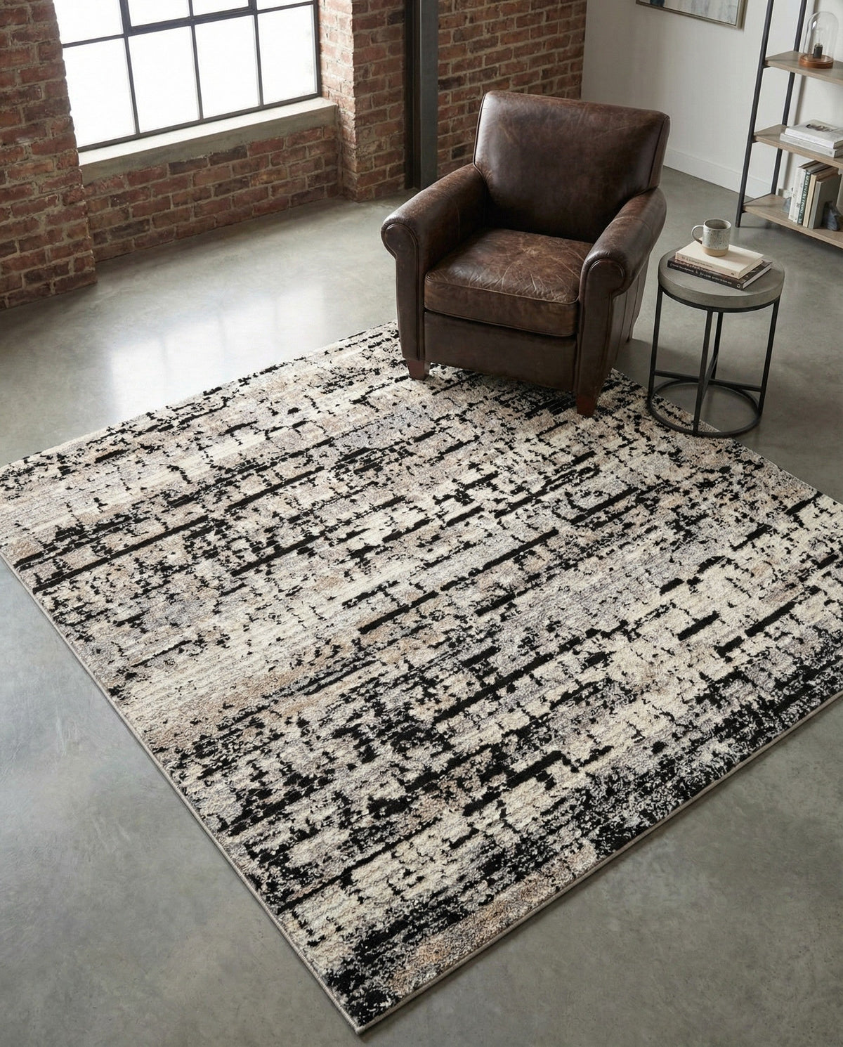 Santa Fe Trails Collection Area Rug -  Chaparral Square Gray  lifestyle 62