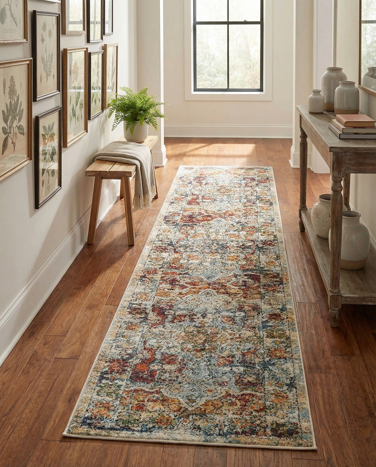 Savannah Soiree Collection Area Rug -  Everglade (Ivory) Runner Ivory  lifestyle 94