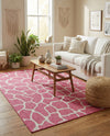 Savannah Escape Collection Area Rug -  Rainforest Rectangle Magenta  lifestyle 21