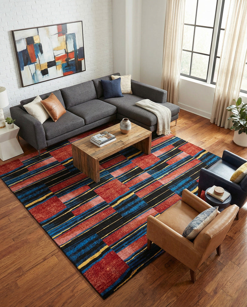 Urban Terrace Collection Area Rug -  Courtyard Square Multi  lifestyle 66