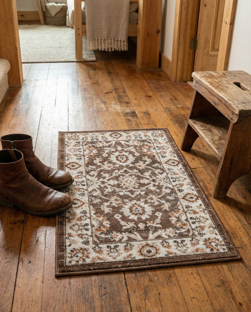 Savannah Elegance Collection Area Rug - Augusta (Brown) Rectangle Brown  lifestyle 27
