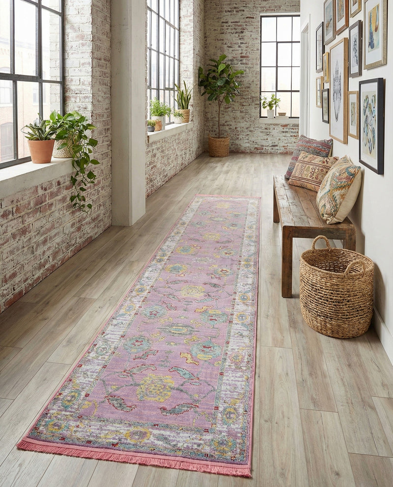 Arcadia Rugs Collection Area Rug - Eden (Pink) Runner Pink  lifestyle 48
