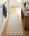 Lattice Gardens Collection Area Rug -  Bloomfield (Beige and Gray) Runner Beige and Gray  lifestyle 65