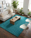 Plush Oasis Collection Area Rug - Serenity (Deep Aqua Blue) Rectangle Deep Aqua Blue  lifestyle 22