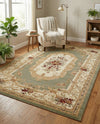 Versailles Elegance Collection Area Rug -  Louveciennes (Green) Rectangle Green  lifestyle 23
