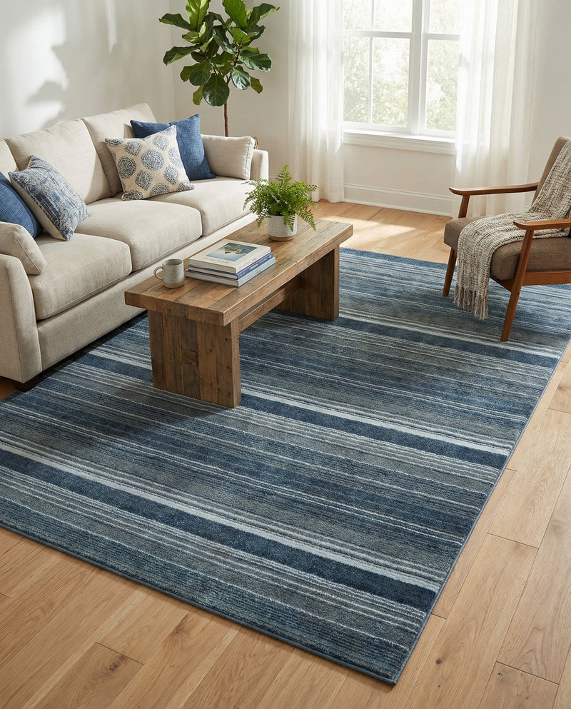 Jewel Oasis Collection Area Rug - Sapphire (Blue) Rectangle Blue  lifestyle 18