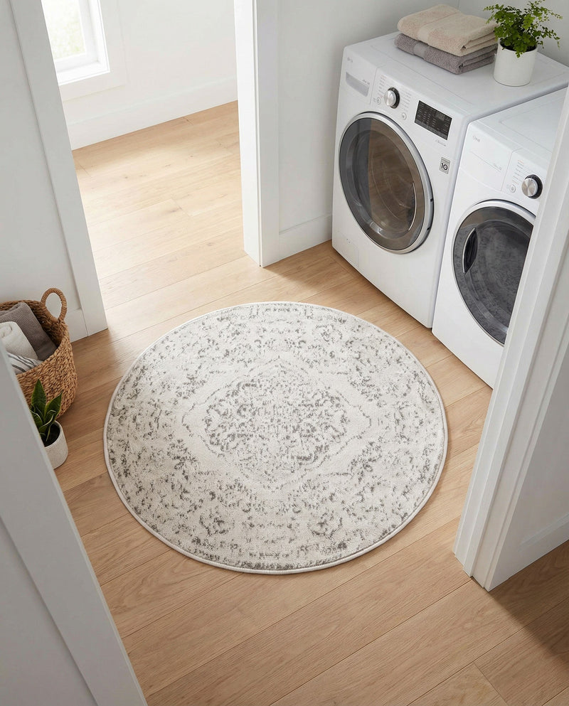 Cambridge Classics Collection Area Rug -  Magdalene (Ivory) Round Ivory  lifestyle 75