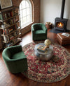Neptune Elegance Collection Area Rug -  Galatea (Burgundy) Round Burgundy  lifestyle 66
