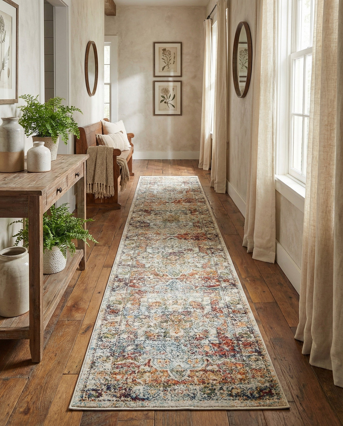 Savannah Soiree Collection Area Rug -  Everglade (Ivory) Runner Ivory  lifestyle 102