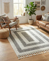 Sahara Chic Collection Area Rug -  Casablanca Rectangle Gray  lifestyle 35