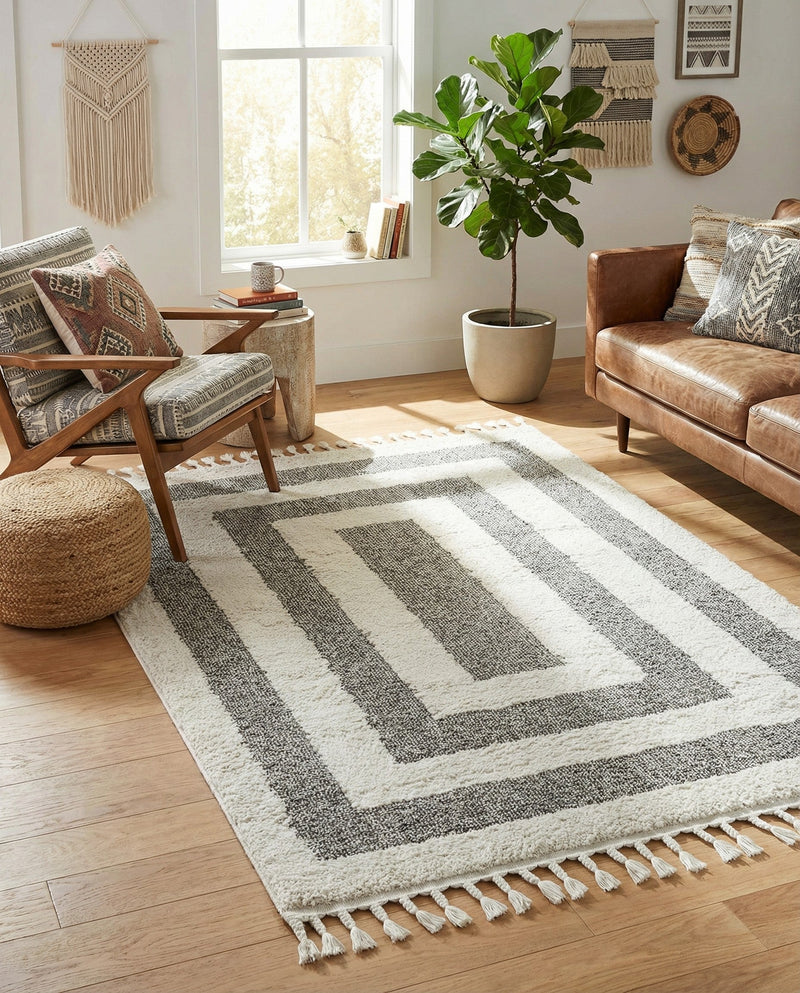 Sahara Chic Collection Area Rug -  Casablanca Rectangle Gray  lifestyle 35