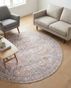Heritage Elegance Collection Area Rug -  Hampton Round Antique Red  lifestyle 59