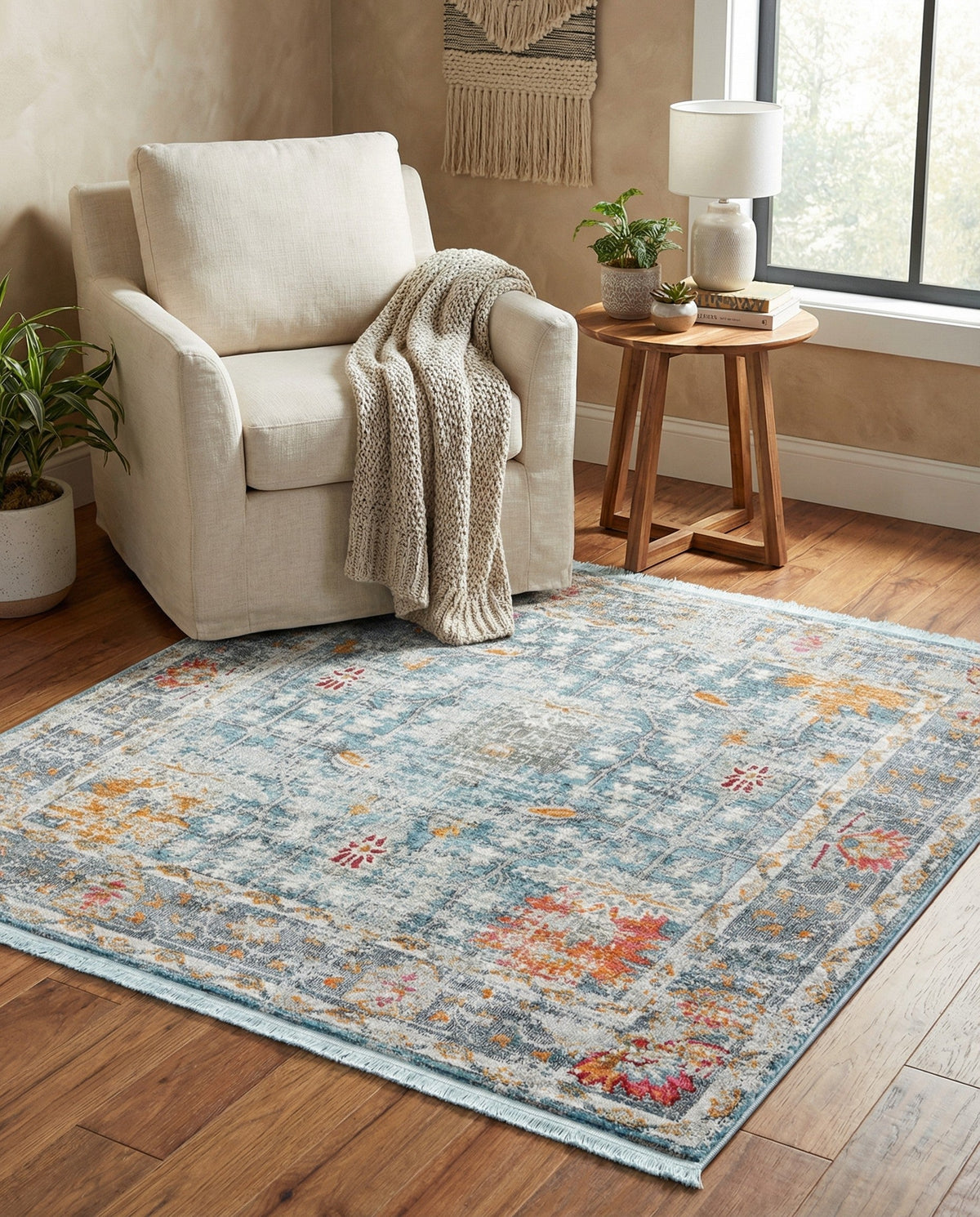 Arcadia Rugs Collection Area Rug -  Olympus Square Blue  lifestyle 69