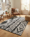 Cascade Range Collection Area Rug - Hood (Black and White) Rectangle Black and White  lifestyle 22