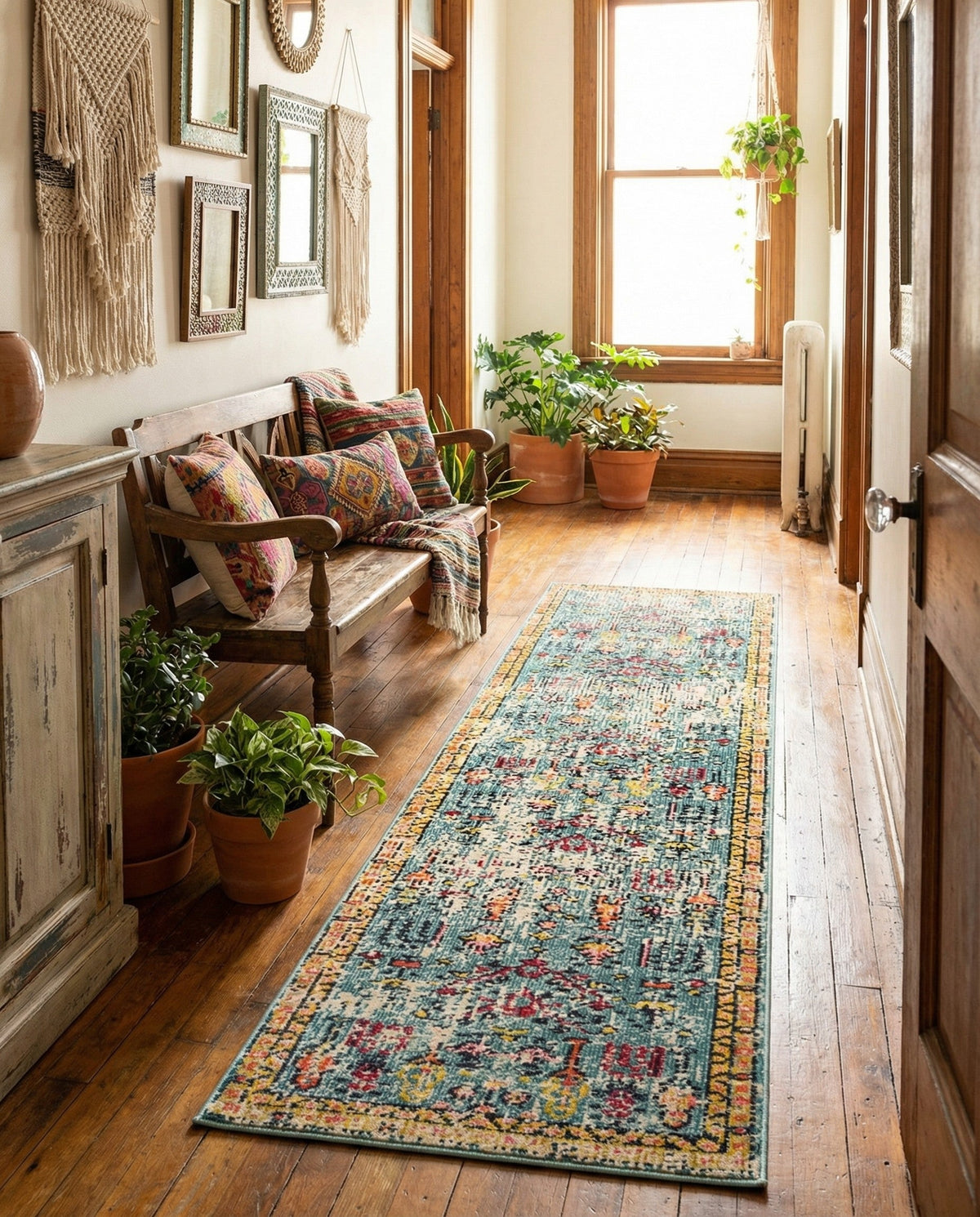 Sierra Collection Area Rug -  Shasta Runner Blue  lifestyle 134
