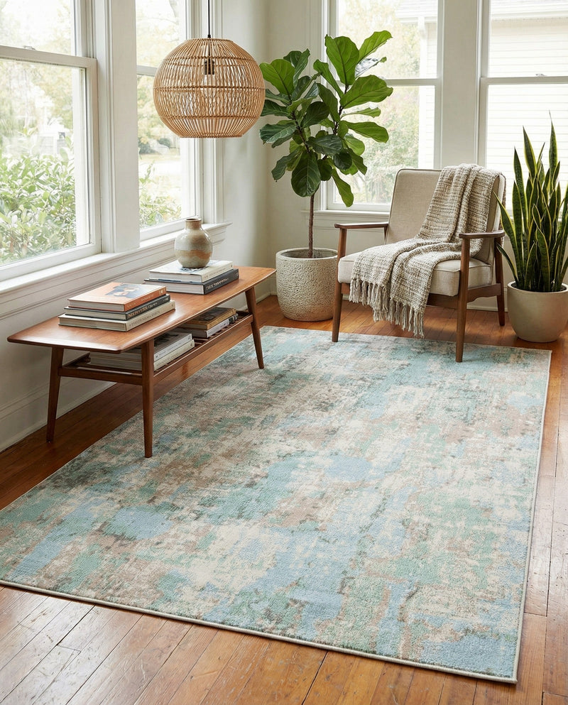 Lagoon Oasis Collection Area Rug -  Seagrass Rectangle Teal  lifestyle 31