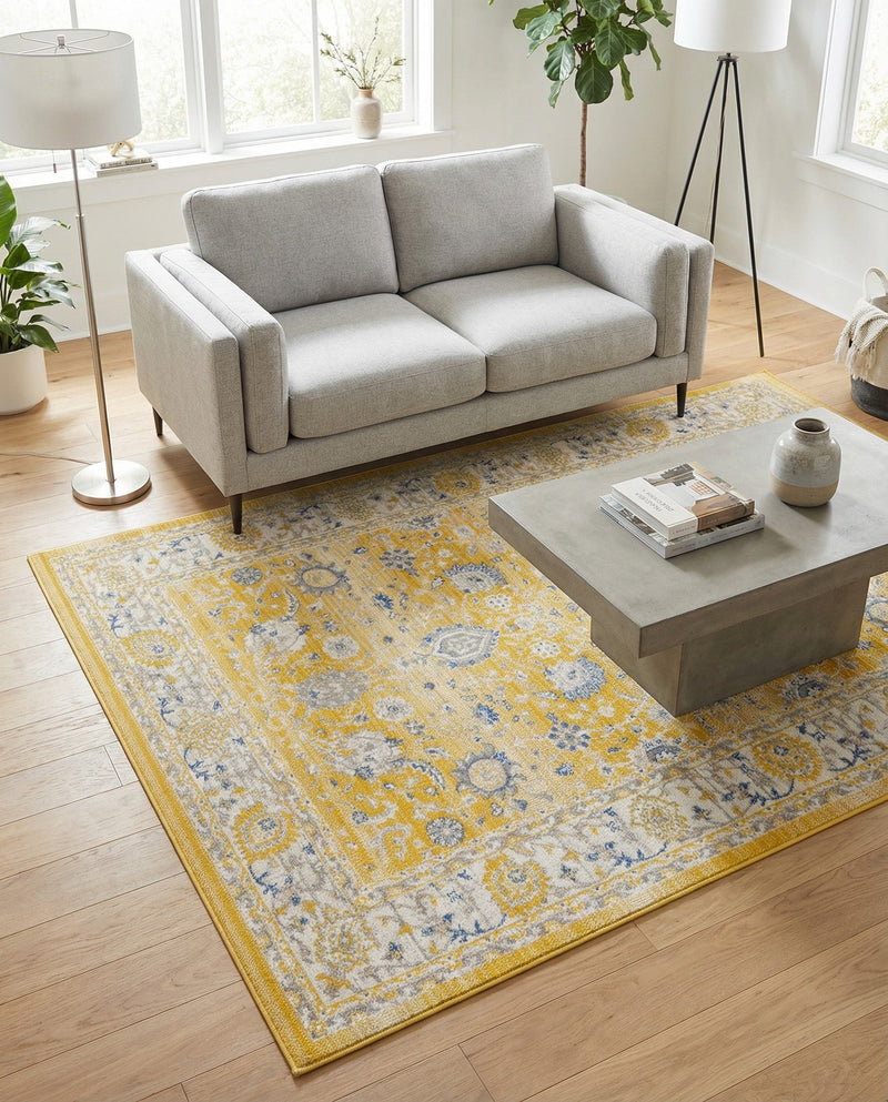 Savannah Series Collection Area Rug -  Beaufort Rectangle Tuscan Yellow  lifestyle 58