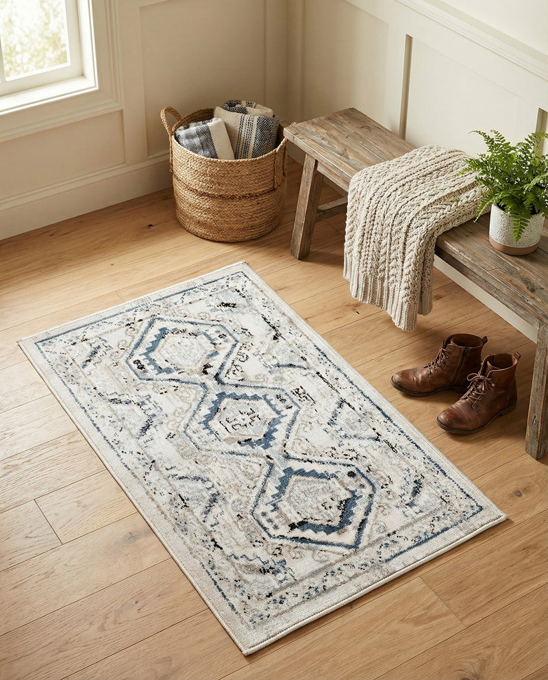 Savannah Elegance Collection Area Rug -  Tybee (Gray Blue) Rectangle Gray Blue  lifestyle 8
