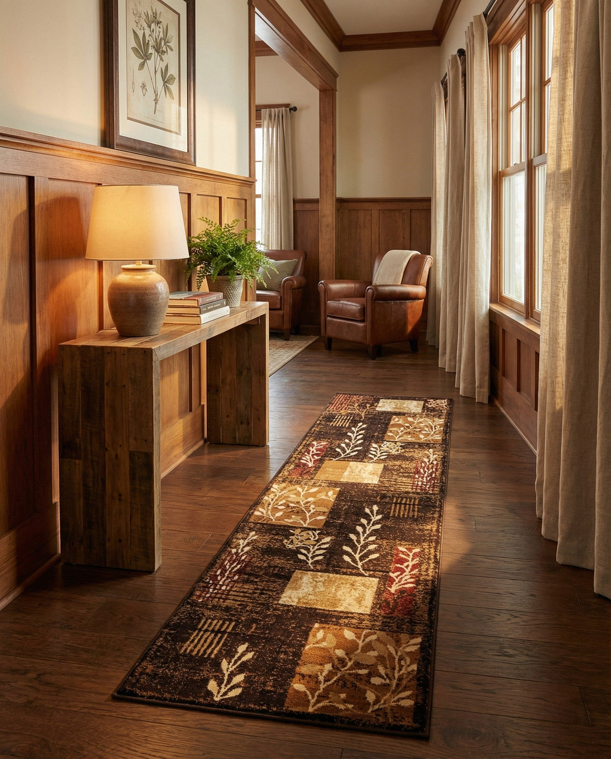 Bistro Lounge Collection Area Rug -  Affogato Runner Brown  lifestyle 149