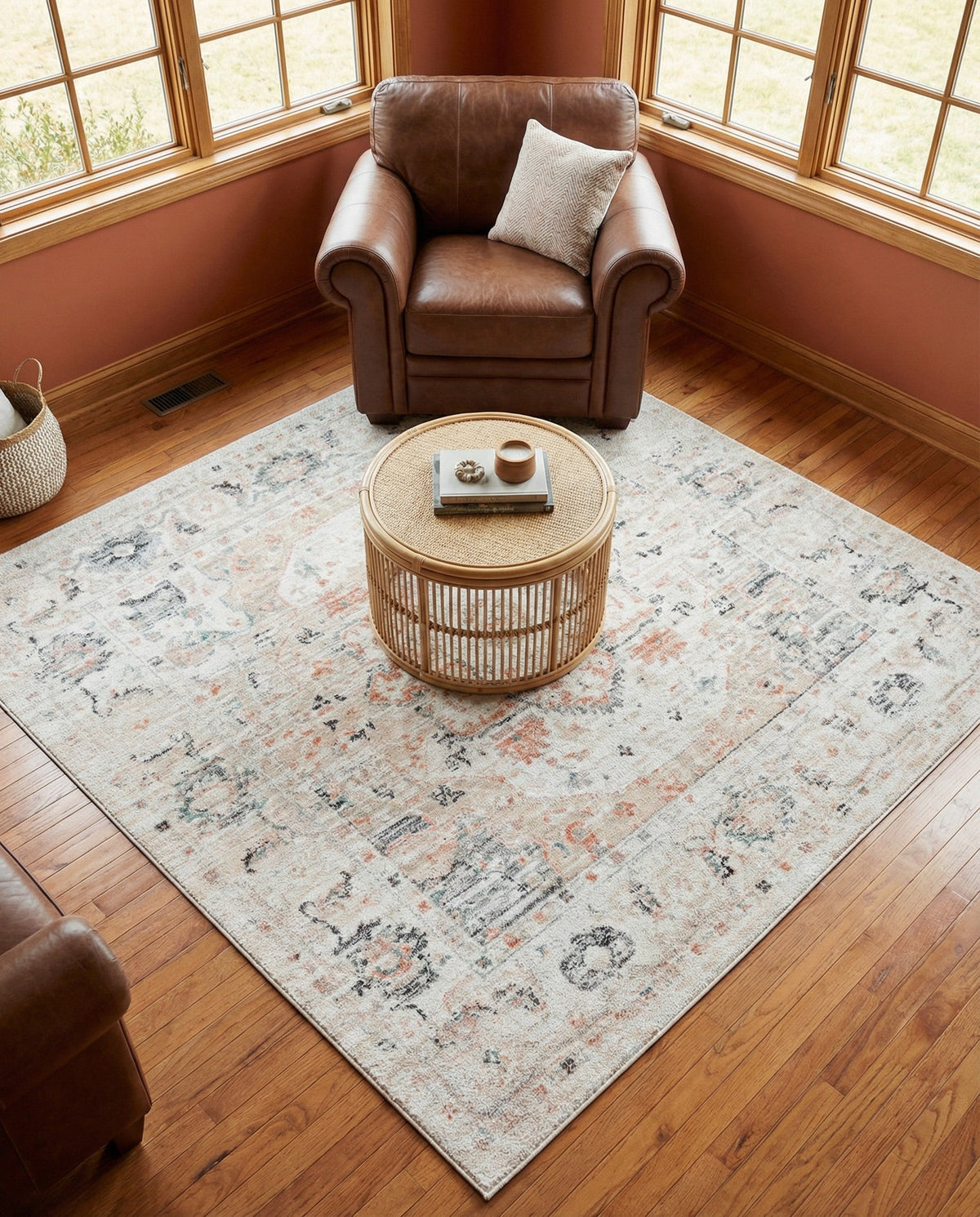 Parisian Elegance Collection Area Rug - Versailles (Ivory) Square Ivory  lifestyle 81