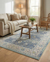 Savannah Series Collection Area Rug -  Beaufort Rectangle French Blue  lifestyle 47