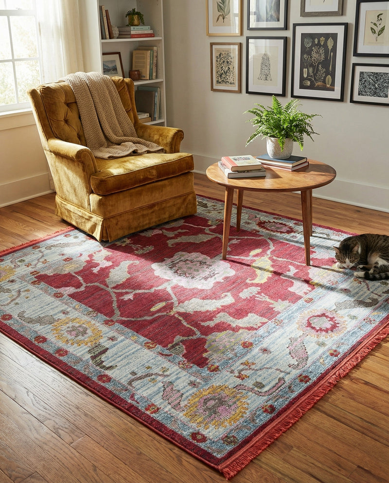 Arcadia Rugs Collection Area Rug - Eden (Red) Square Red  lifestyle 78