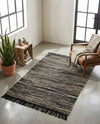 Savannah Jute Collection Area Rug - Nantucket Rectangle Navy Blue and Ivory  lifestyle 29