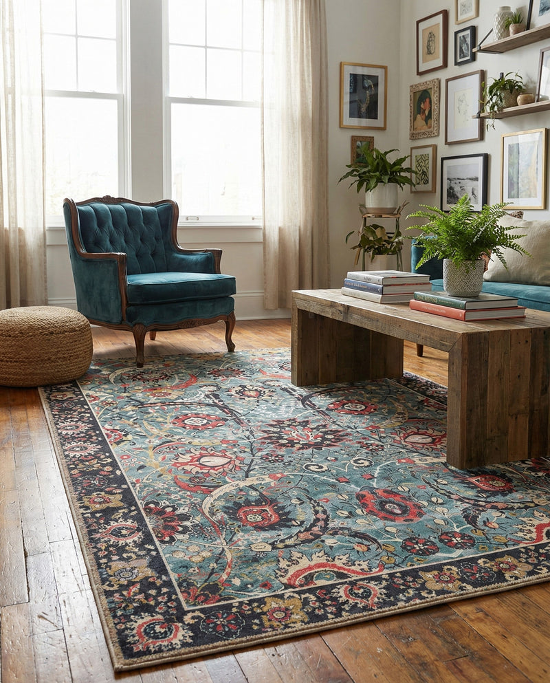 Heritage Elegance Collection Area Rug -  Topkapi Rectangle Vintage Green  lifestyle 60