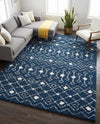 Berber Lattice Shag Collection Area Rug - Atlas (Navy Blue) Rectangle Navy Blue  lifestyle 21