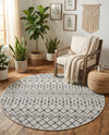 Savannah Pergola Collection Area Rug -  Pergola (Gray) Round Gray  lifestyle 82